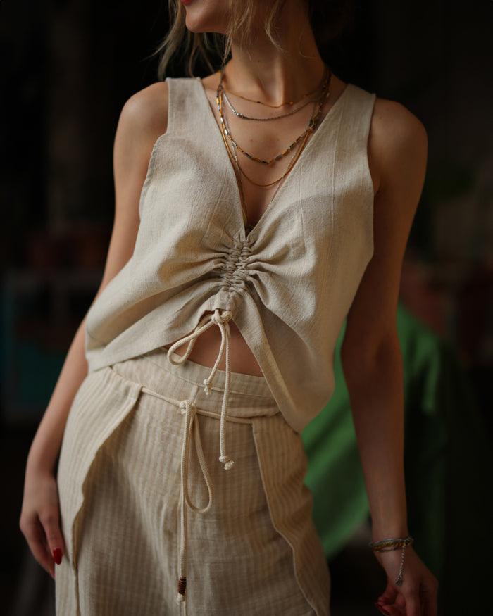 linen vest top