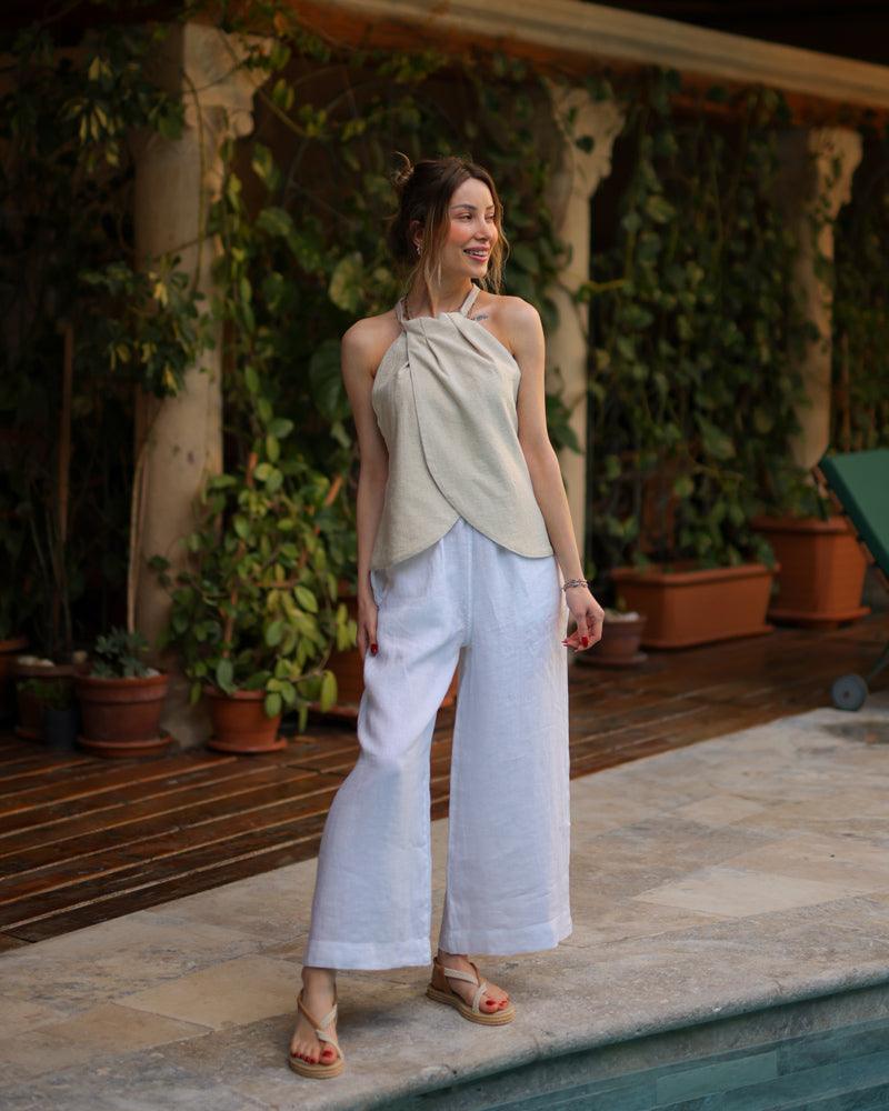 linen sleeveless top