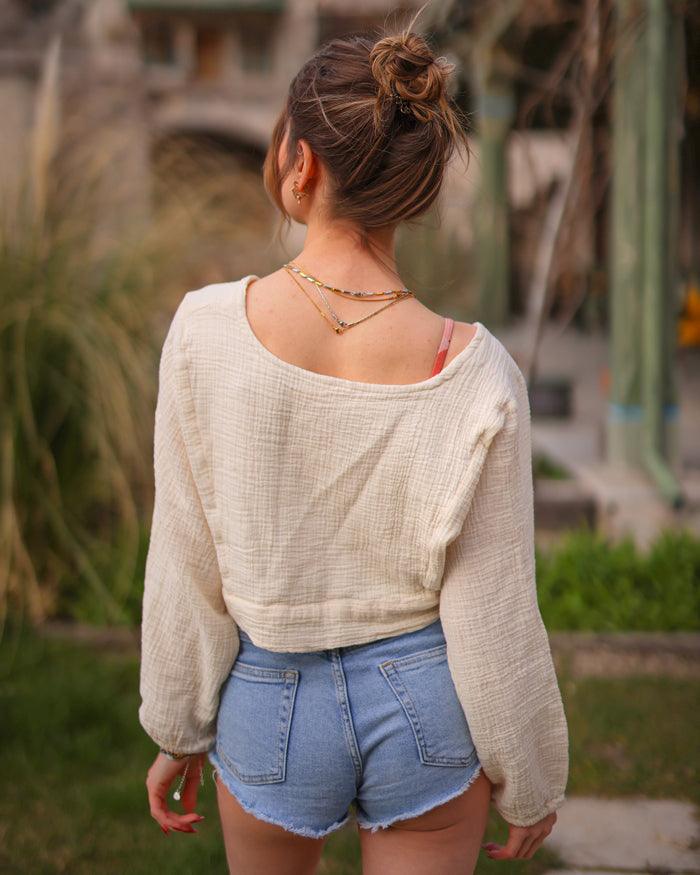 v neck wrap top