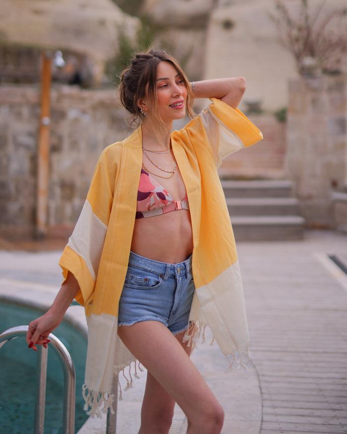 yellow swimsuit cover up