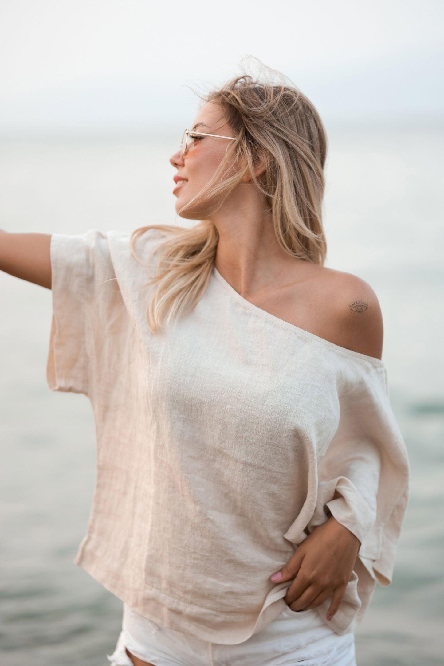 White Linen Blouse