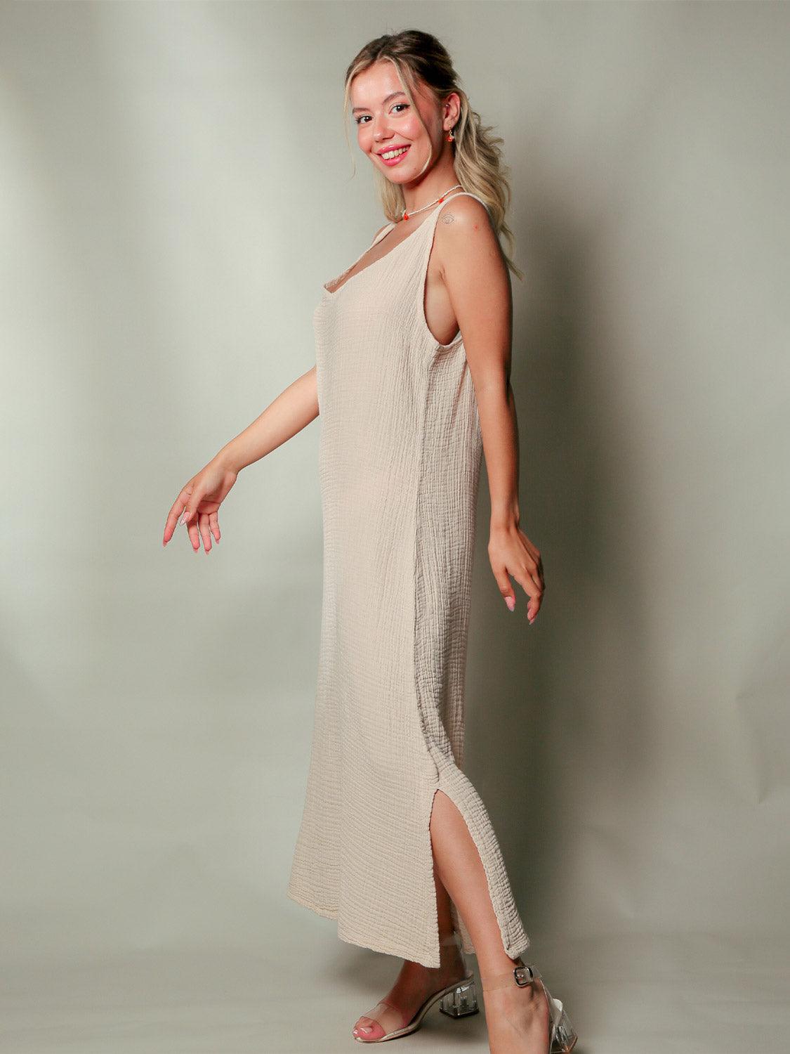 gauze maxi dress