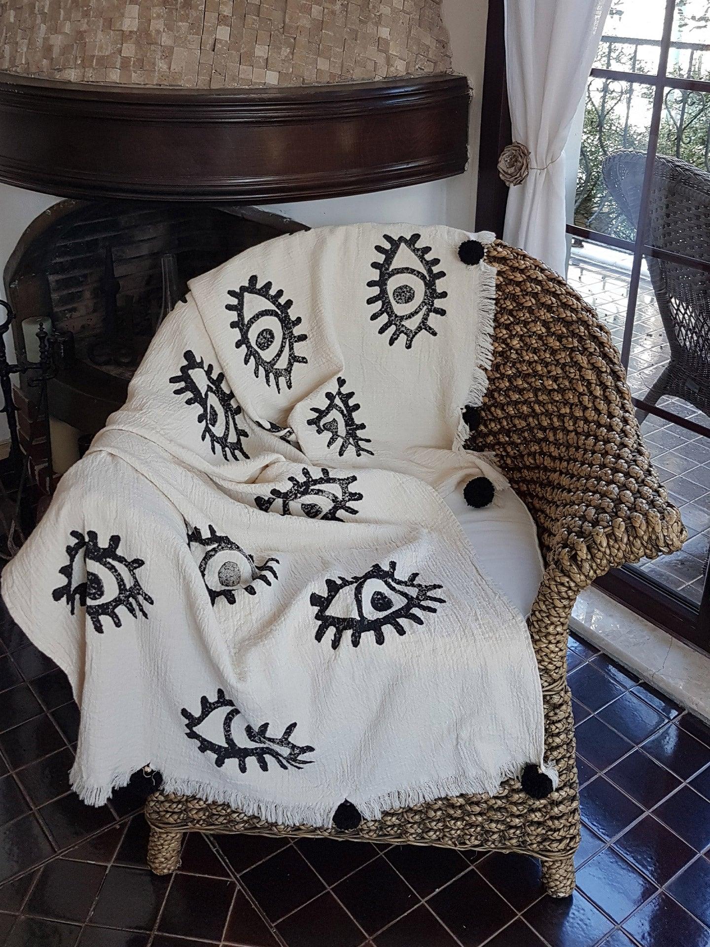 evil eye throw blanket