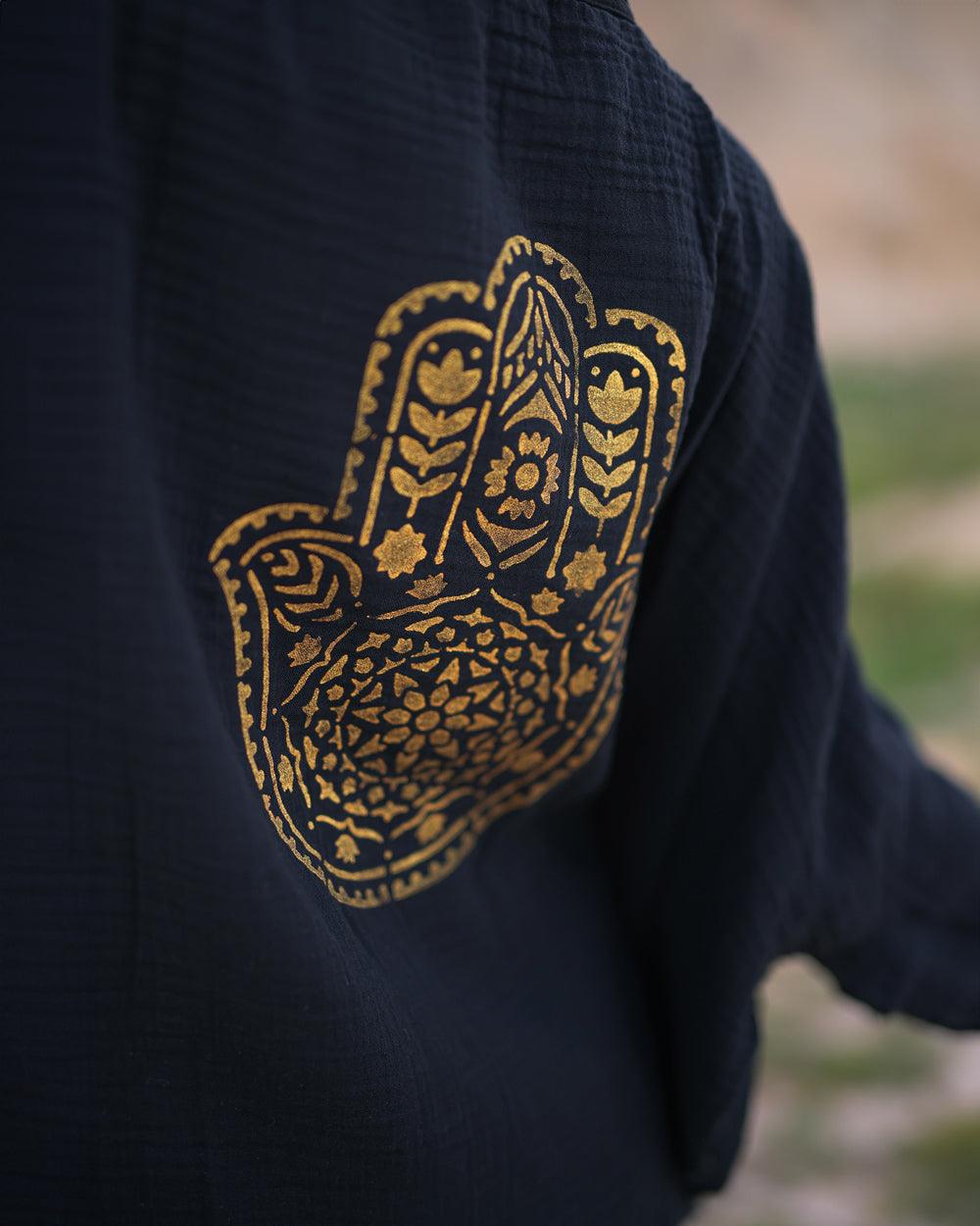 Hamsa Hand Double Gauze Robe