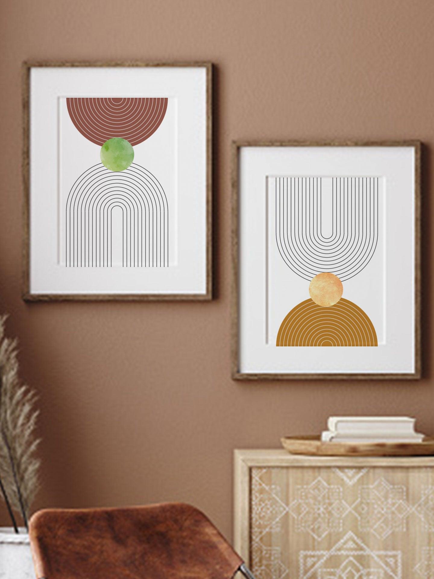 Mid Century Line Art Print Set Of 2