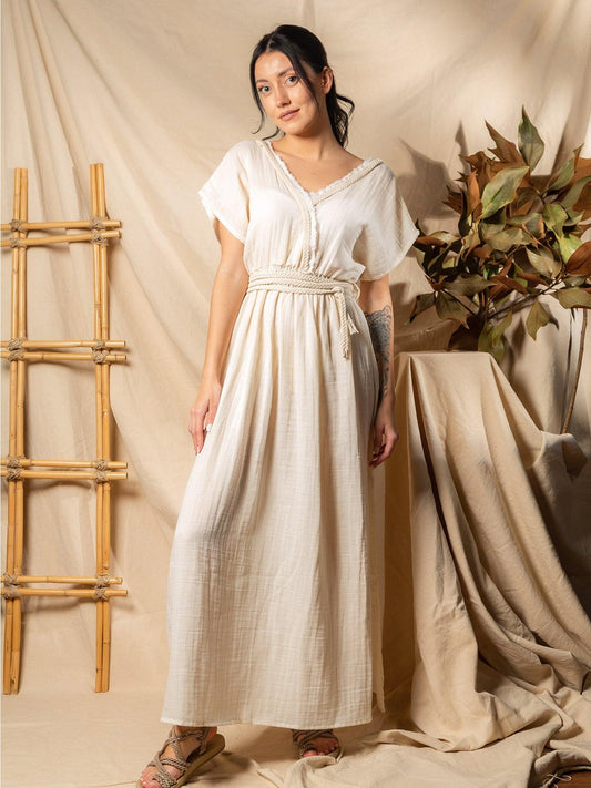 gauze dress white