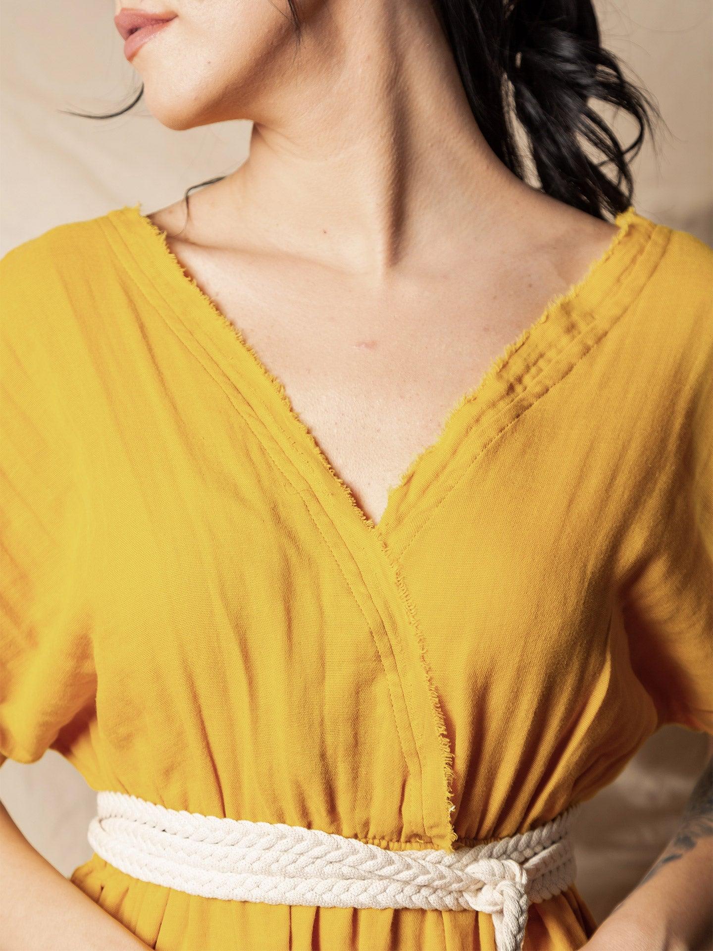 yellow gauze dress